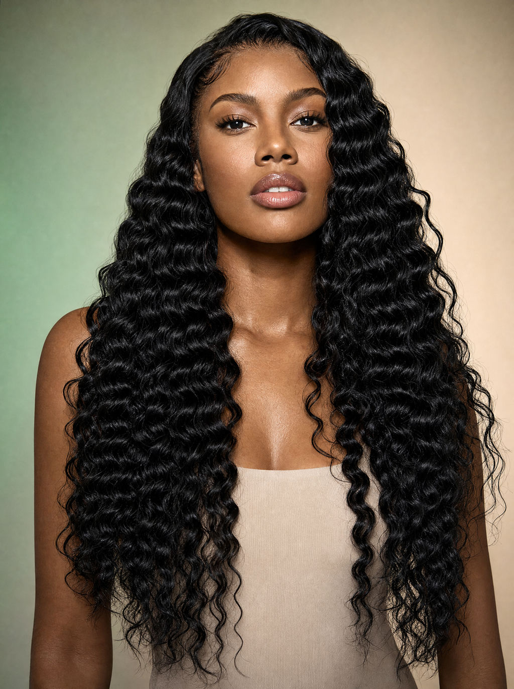 Deep Wave Lace Front Wig — Natural
