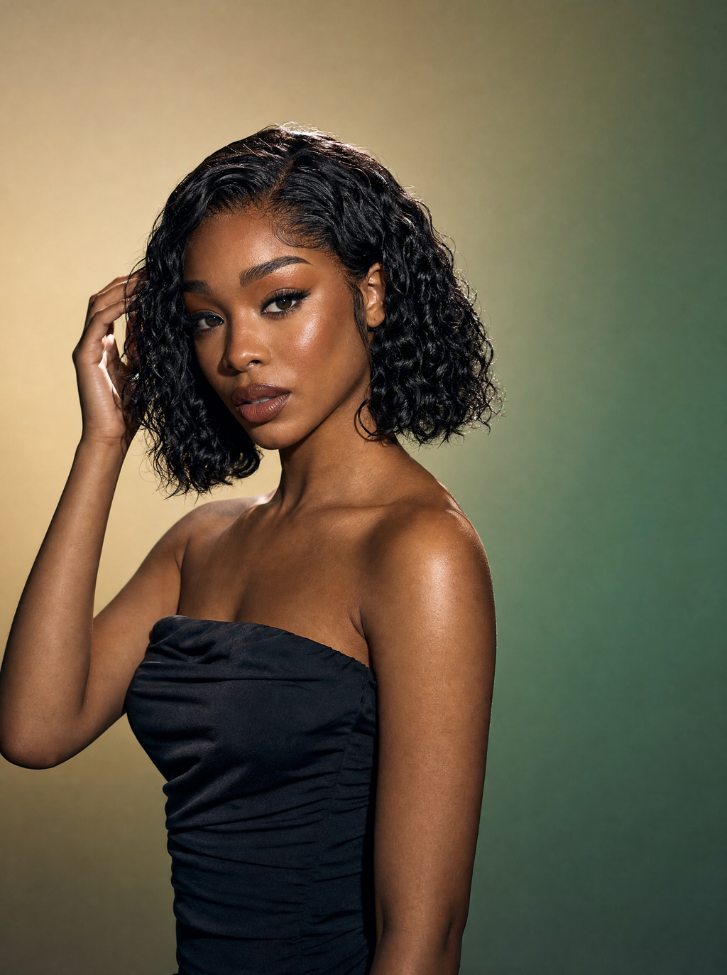 Deep Wave Bob Lace Wig — Natural, side view